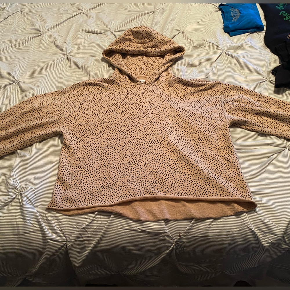 Abercrombie & Fitch Beige Hoodie with Black Dots